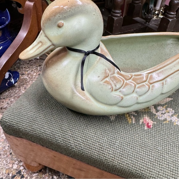 FRANKOMA Art Pottery Prairie Green Mallard Duck Planter Pot 208 - Picture 3 of 10